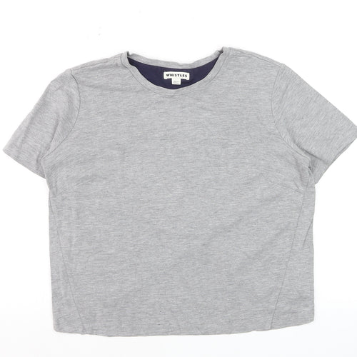 Whistles Women Grey Jersey Cotton Stretch T-Shirt Small