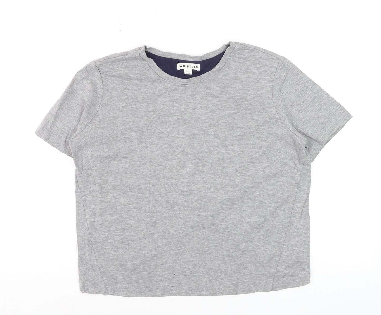 Whistles Women Grey Jersey Cotton Stretch T-Shirt Small