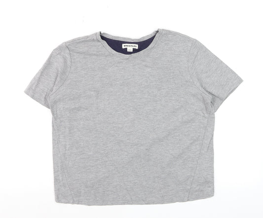 Whistles Women Grey Jersey Cotton Stretch T-Shirt Small