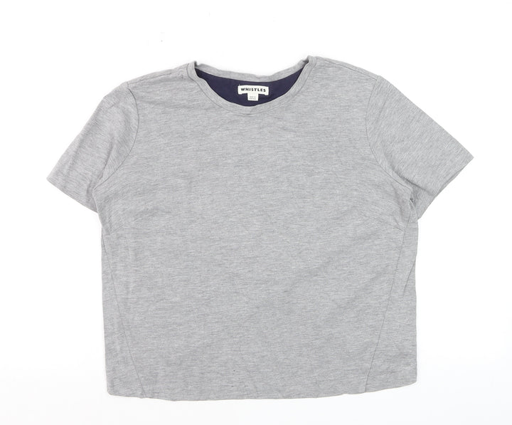 Whistles Women Grey Jersey Cotton Stretch T-Shirt Small