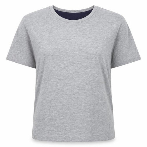 Whistles Women Grey Jersey Cotton Stretch T-Shirt Small