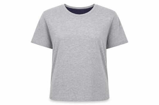 Front view of Whistles Women Grey Jersey Cotton Stretch T-Shirt Small