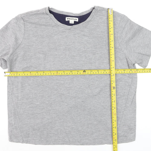Whistles Women Grey Jersey Cotton Stretch T-Shirt Small