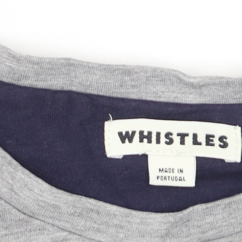 Whistles Women Grey Jersey Cotton Stretch T-Shirt Small