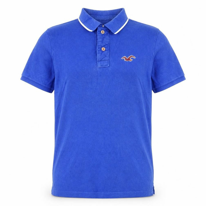 Hollister Men's Blue Slim Fit Cotton Polo Shirt Size S