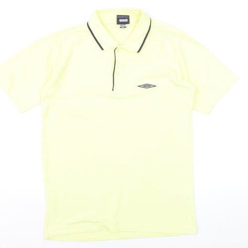Umbro Men's Yellow Short Sleeve Polo Shirt Size S Sports Casual