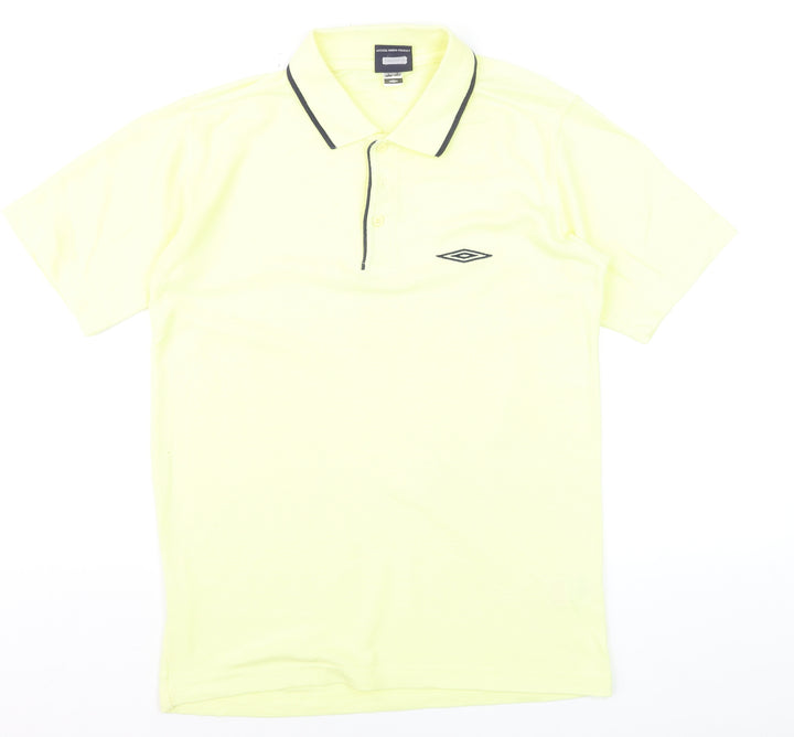 Umbro Men's Yellow Short Sleeve Polo Shirt Size S Sports Casual