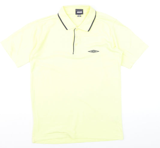 Umbro Men's Yellow Short Sleeve Polo Shirt Size S Sports Casual