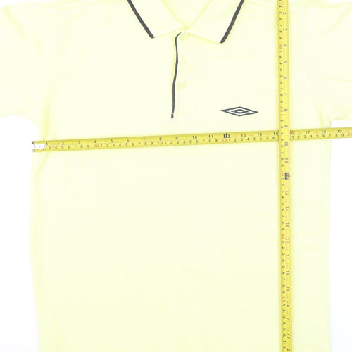 Umbro Men's Yellow Short Sleeve Polo Shirt Size S Sports Casual