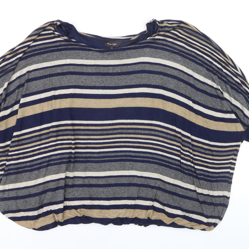 Phase Eight Women's Blue Striped Relaxed Tunic Blouse Size 12
