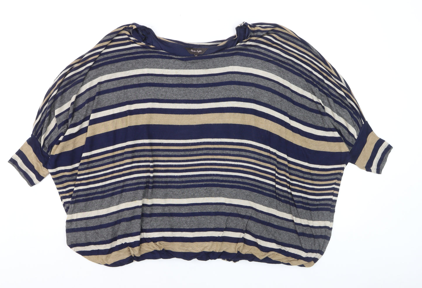 Phase Eight Women's Blue Striped Relaxed Tunic Blouse Size 12