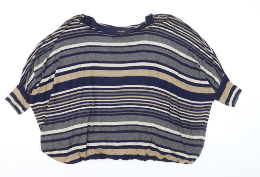 Phase Eight Women's Blue Striped Relaxed Tunic Blouse Size 12