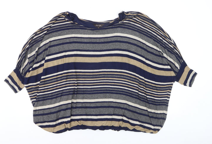 Phase Eight Women's Blue Striped Relaxed Tunic Blouse Size 12