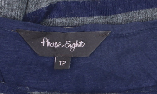 Phase Eight Women's Blue Striped Relaxed Tunic Blouse Size 12