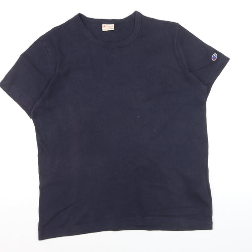 Champion Men's Blue Small Short Sleeve Crew Neck Cotton T-Shirt