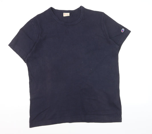 Champion Men's Blue Small Short Sleeve Crew Neck Cotton T-Shirt