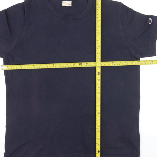 Champion Men's Blue Small Short Sleeve Crew Neck Cotton T-Shirt
