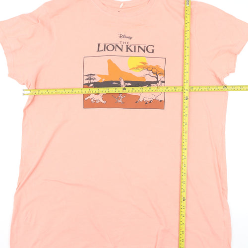 Disney Women’s Pink Lion King T-Shirt Size L Crew Neck Short Sleeve