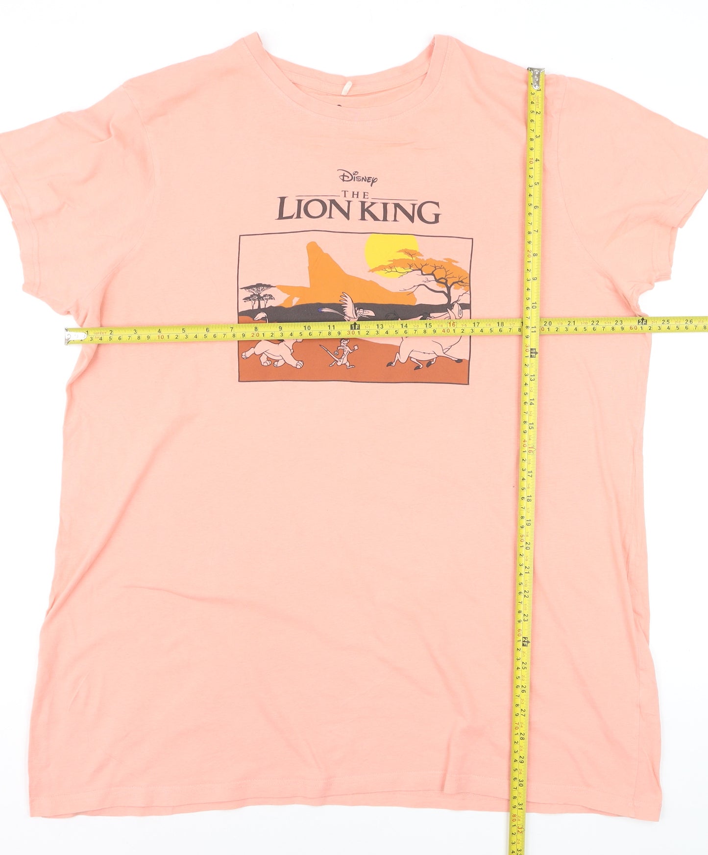Disney Women’s Pink Lion King T-Shirt Size L Crew Neck Short Sleeve