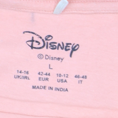 Disney Women’s Pink Lion King T-Shirt Size L Crew Neck Short Sleeve