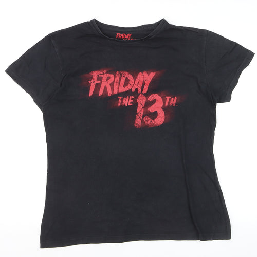 Cedar Wood State Men’s Black Friday the 13th Horror Graphic T-Shirt Size M