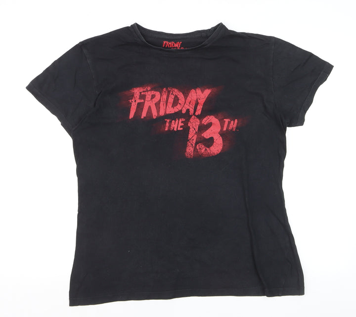 Cedar Wood State Men’s Black Friday the 13th Horror Graphic T-Shirt Size M