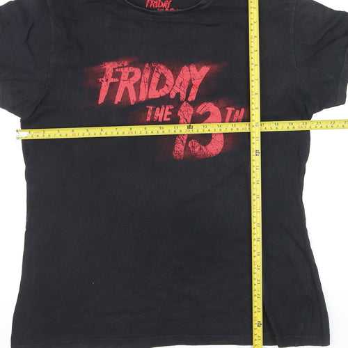 Cedar Wood State Men’s Black Friday the 13th Horror Graphic T-Shirt Size M