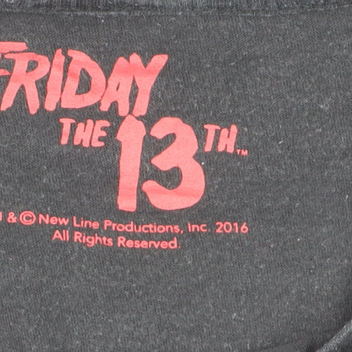 Cedar Wood State Men’s Black Friday the 13th Horror Graphic T-Shirt Size M