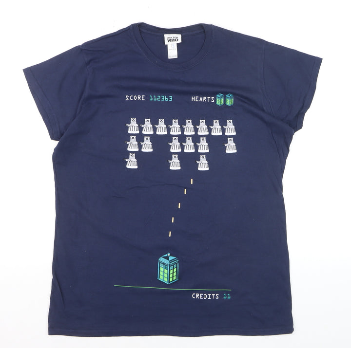 Doctor Who Women's Blue 2XL Short Sleeve Cotton T-Shirt