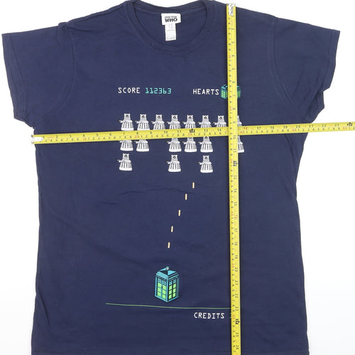 Doctor Who Women's Blue 2XL Short Sleeve Cotton T-Shirt