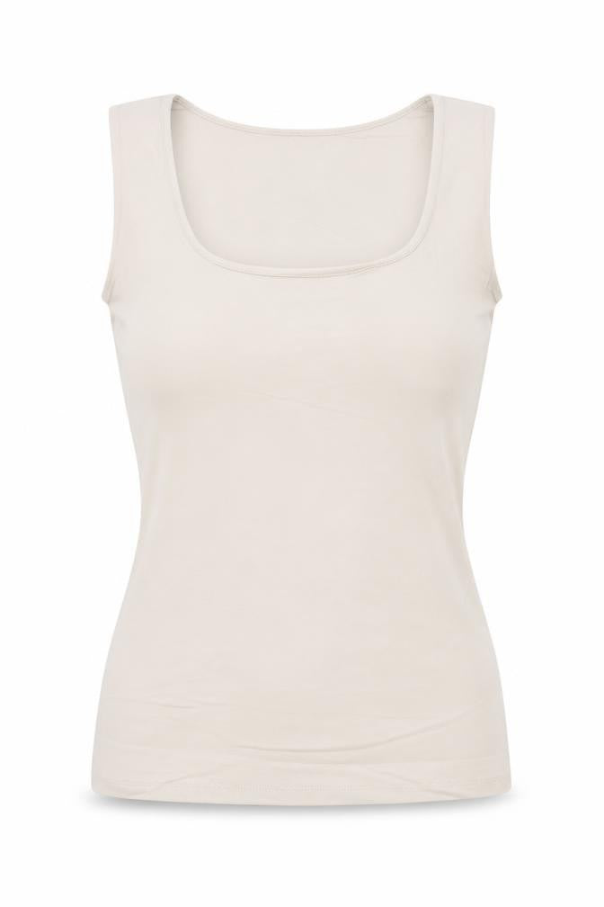 Zara Women Beige Sleeveless Stretch Tank Top L