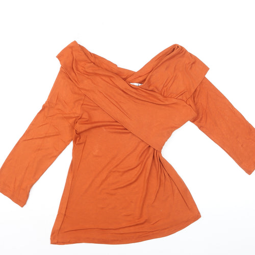 Jasper Conran Women’s Orange Off Shoulder Wrap Blouse Size 14