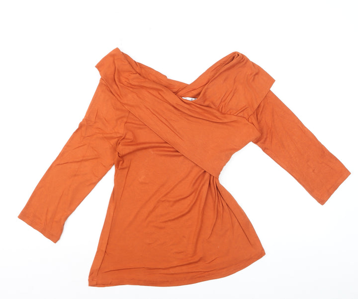 Jasper Conran Women’s Orange Off Shoulder Wrap Blouse Size 14
