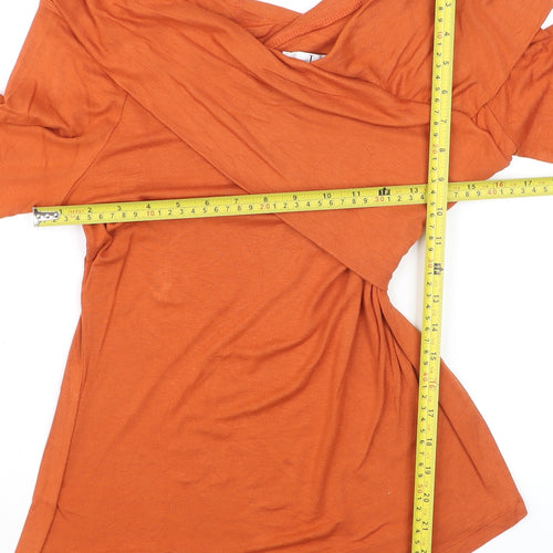 Jasper Conran Women’s Orange Off Shoulder Wrap Blouse Size 14