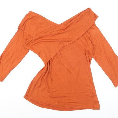 Jasper Conran Women’s Orange Off Shoulder Wrap Blouse Size 14