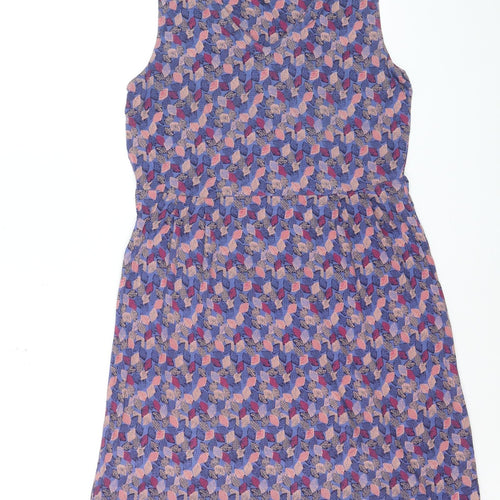 White Stuff Women’s Multicoloured Leaf Print Cotton Shift Dress Size 10