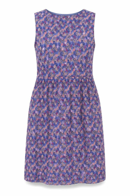 Front view of White Stuff Women’s Multicoloured Leaf Print Cotton Shift Dress, size UK 10