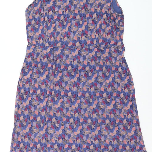White Stuff Women’s Multicoloured Leaf Print Cotton Shift Dress Size 10