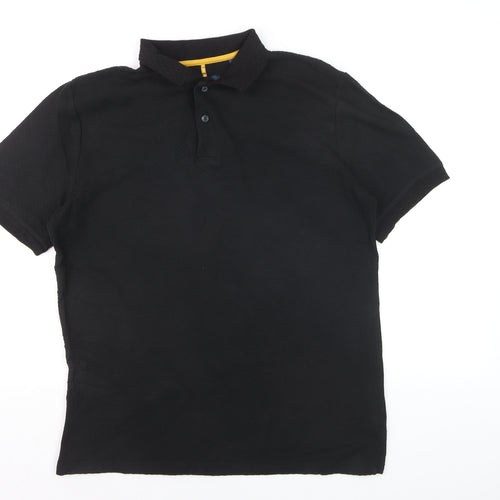 Guide London Men's Black Cotton Polo Shirt L Regular Fit