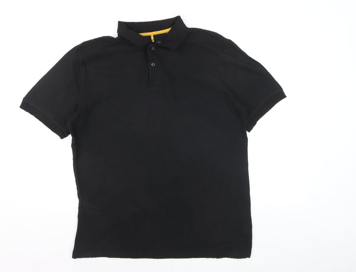 Guide London Men's Black Cotton Polo Shirt L Regular Fit