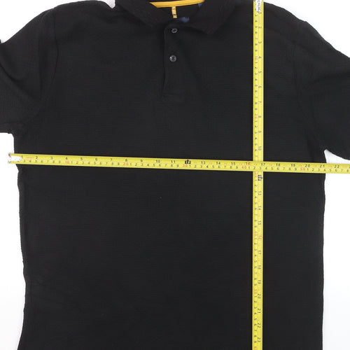Guide London Men's Black Cotton Polo Shirt L Regular Fit