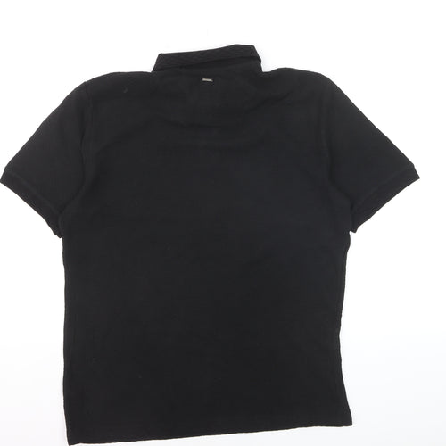 Guide London Men's Black Cotton Polo Shirt L Regular Fit