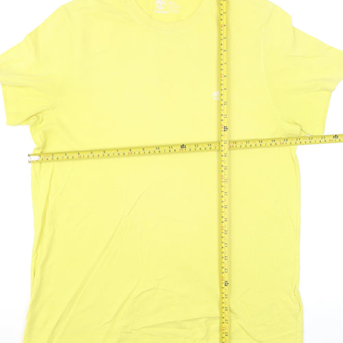Timberland Men's Yellow Cotton Crew Neck Regular Fit T-Shirt Size L
