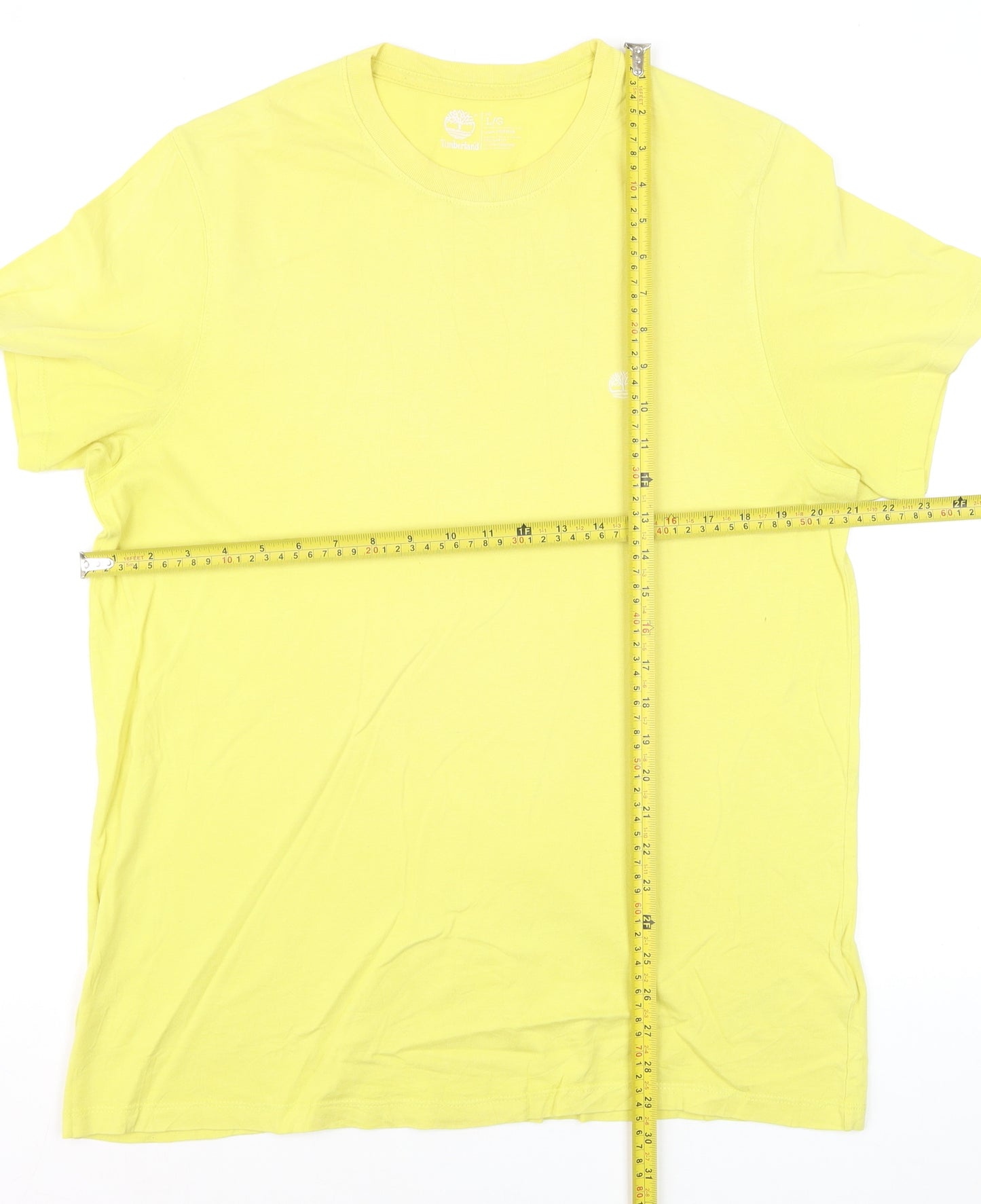 Timberland Men's Yellow Cotton Crew Neck Regular Fit T-Shirt Size L