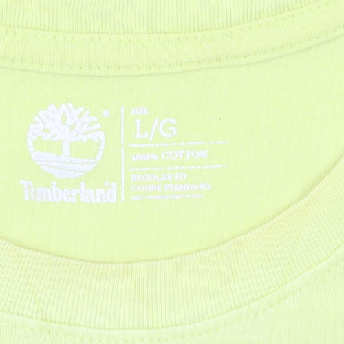 Timberland Men's Yellow Cotton Crew Neck Regular Fit T-Shirt Size L