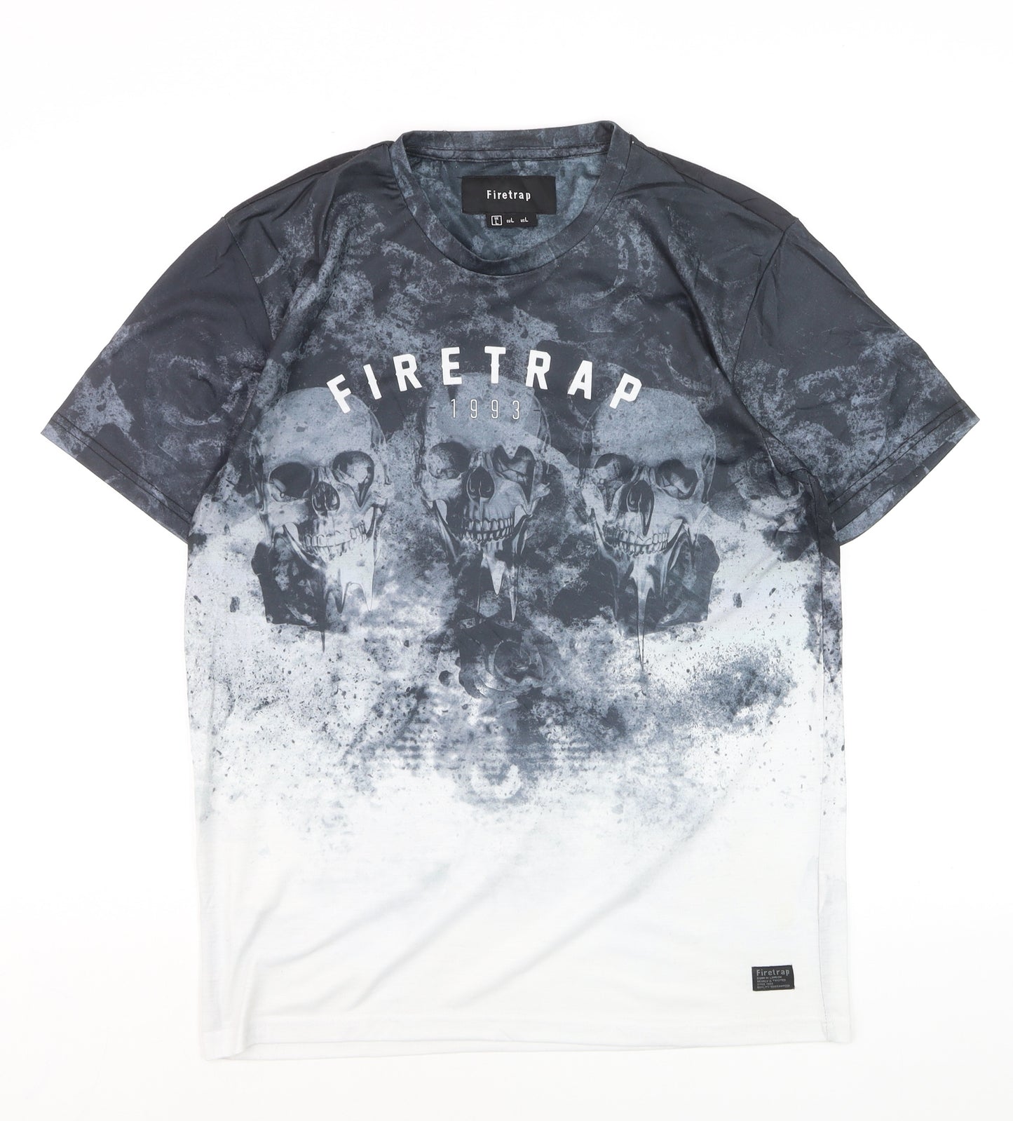 Firetrap Men's Black Skull Graphic Short Sleeve T-Shirt Size L