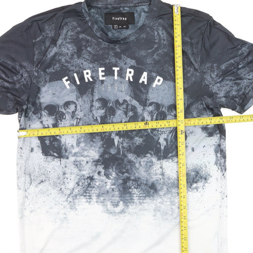 Firetrap Men's Black Skull Graphic Short Sleeve T-Shirt Size L