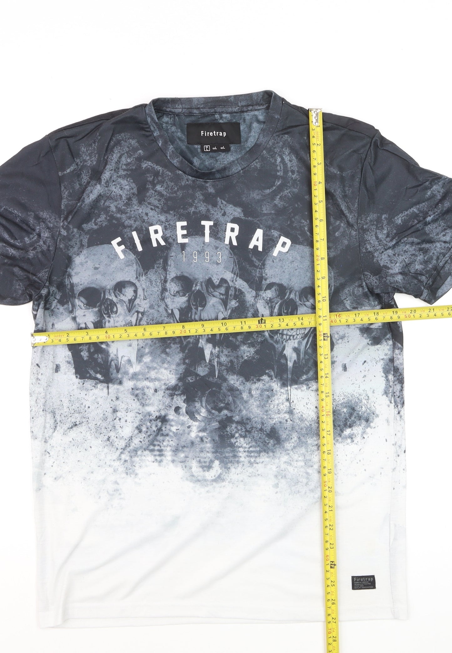 Firetrap Men's Black Skull Graphic Short Sleeve T-Shirt Size L