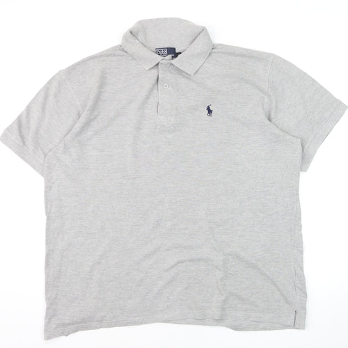 Polo Ralph Lauren Men's Grey Short Sleeve Collared Polo Shirt Size XL