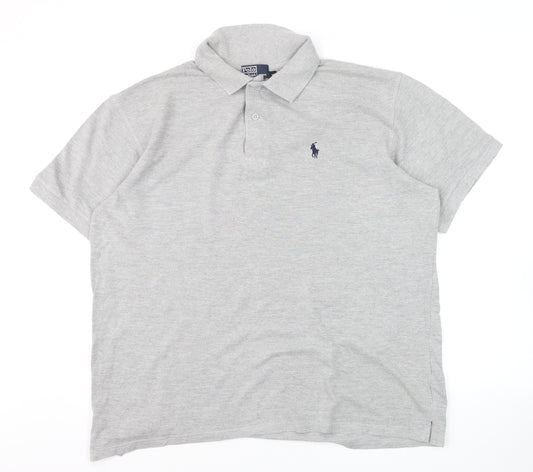 Polo Ralph Lauren Men's Grey Short Sleeve Collared Polo Shirt Size XL